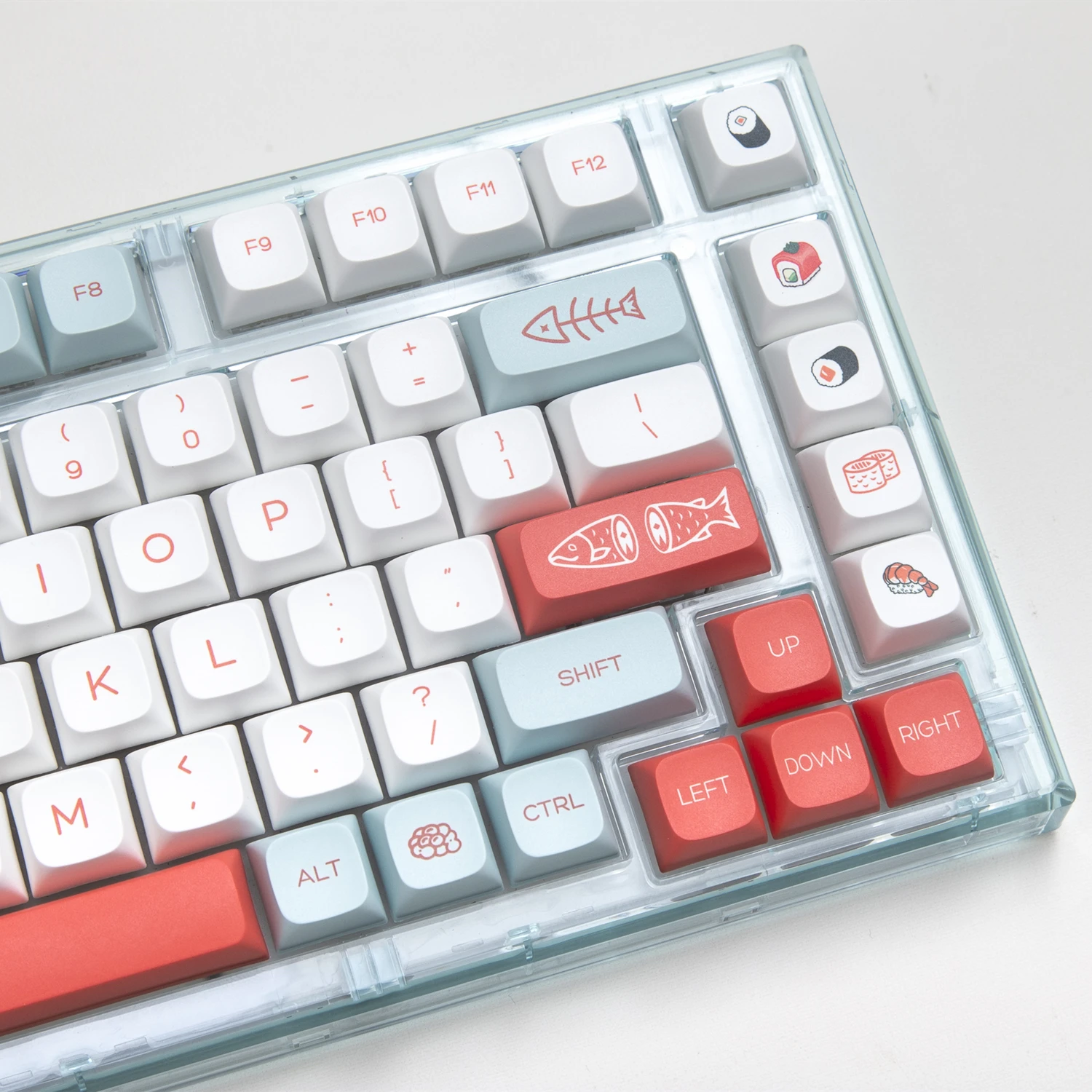 

140 Key Salmon Keycaps XDA Profile DYE SUB PBT Custom Keycaps For MX Switches 61 64 68 87 96 104 108 Custom Mechanical Keyboards