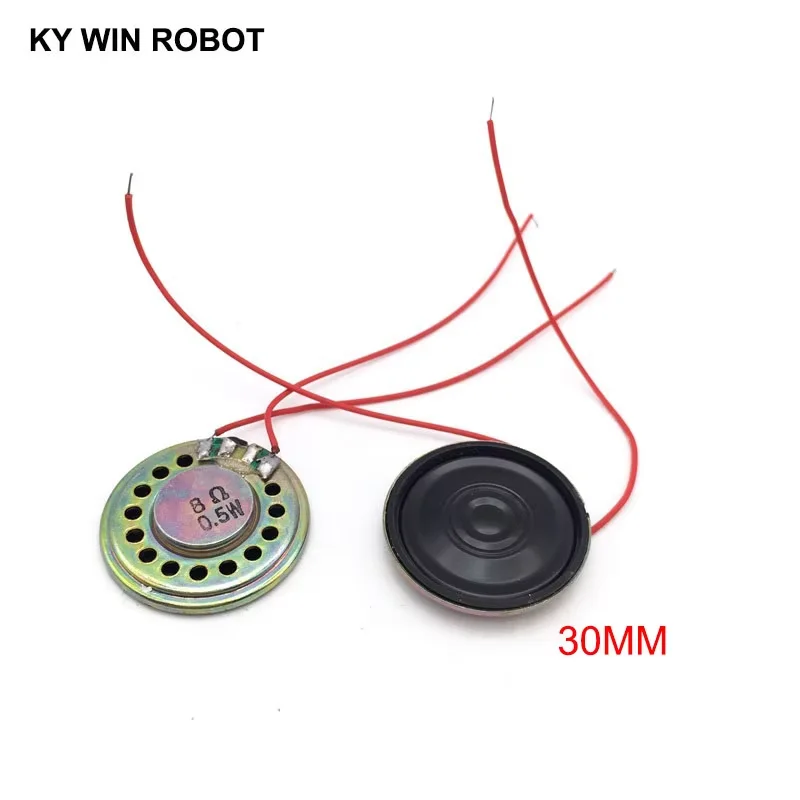 

2pcs/lot New Ultra-thin Speaker 8 ohms 0.5 watt 0.5W 8R Speaker Diameter 30MM 3CM Thickness 5MM With Wire