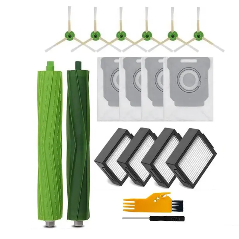 Sac à poussière en tissu filtrant AC66 pour aspirateur robot iRobot Roomba I7 I7+ E5 E6 I3, brosse latérale principale, pièces de rechange