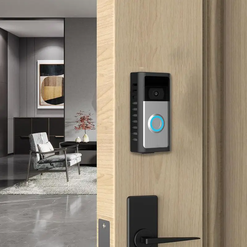 Doorbell Door Mount Doorbell Accessories Drill-Free Anti-Theft 360-Degree Full Coverage Siding Doorbell Holder For Most Home