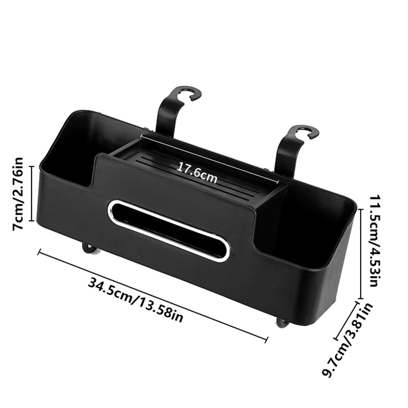 Organizador para respaldo de asiento de coche, caja de almacenamiento ABS para reposacabezas de coche con portavasos, bandeja de mesa para asiento trasero de coche, accesorios interiores, 1 ud.