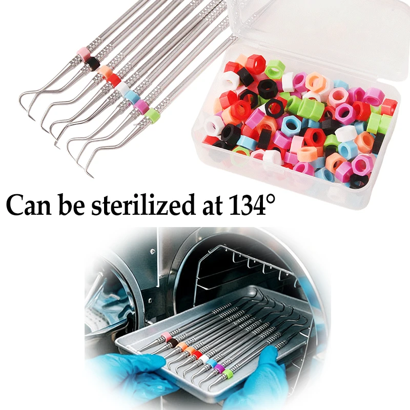 100Pcs/box Dental Color Silicone Code Ring Identification Circle Orthodontic Instrument Dentist Oral Care Material Autoclavable - view 3