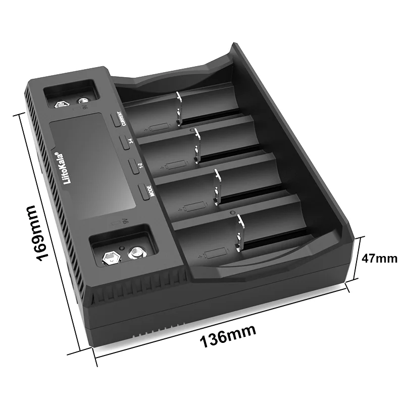 LiitoKala Lii-D4 Lii-D4XL 3.7VLi-ion 1.2V NiMH/Cd 26650 18650 26700 D 9V AA AAA LCD Lithium NiMH Smart Battery Charger