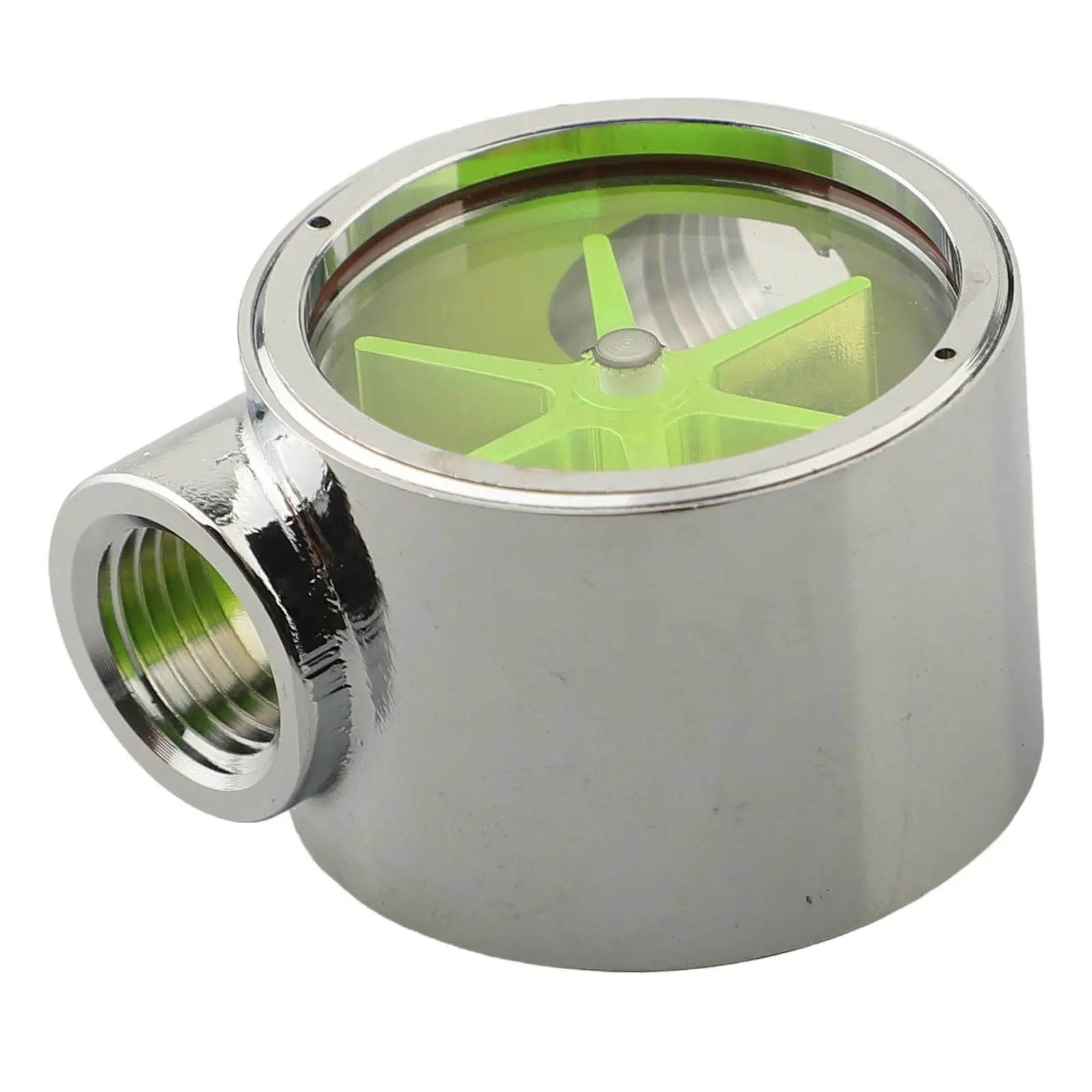 Silver Brass 5-Impeller Water Cooled Flowmeter G1/4 Thread Metal Indicator For PC Computer Liquid Cooling System Equipment