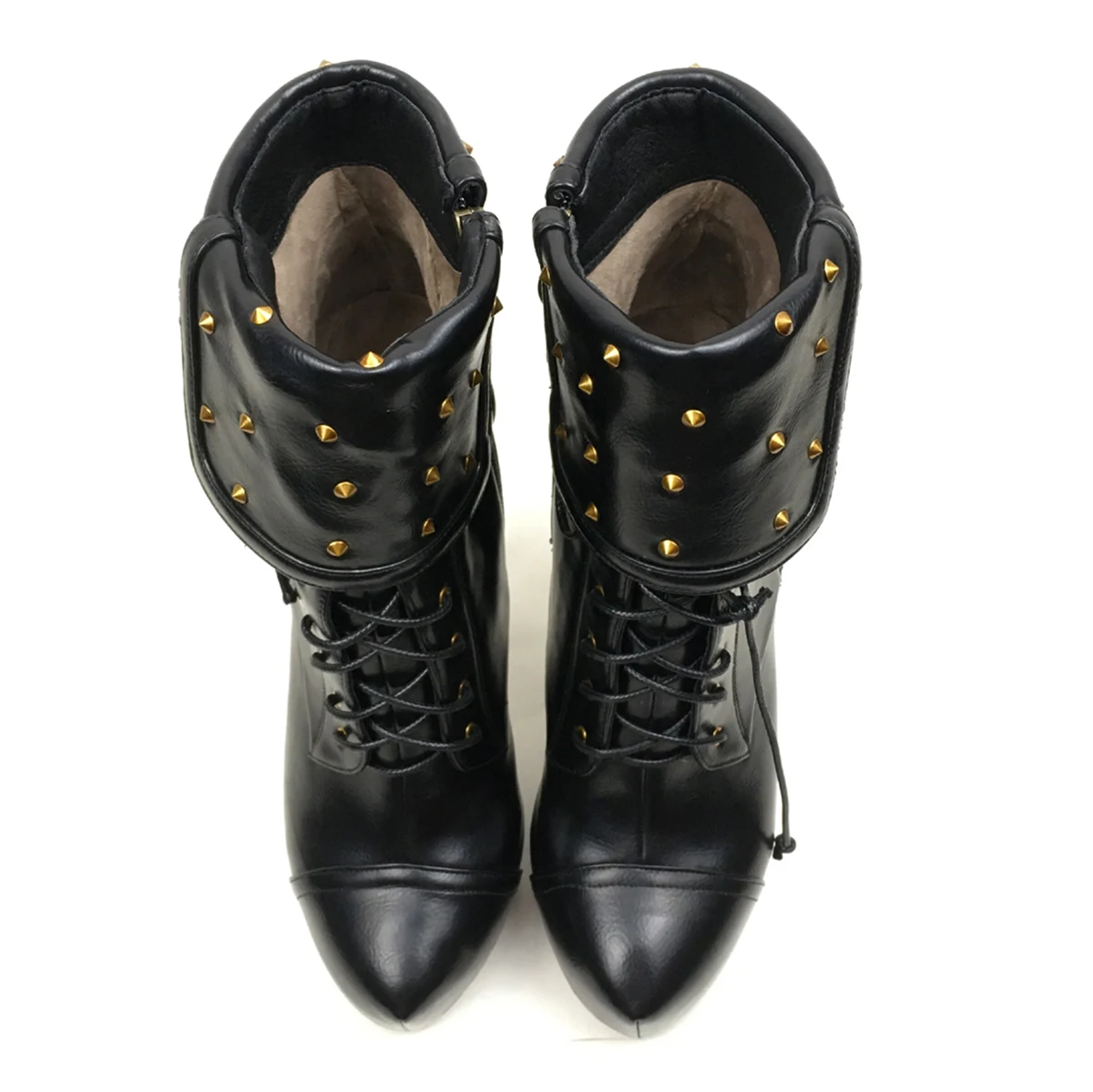 Stivaletti per le donne Designer di lusso 2024 Stivaletti con plateau Borchie Decroated Lace Up Fashion Ladies Primavera Autunno Boot botines