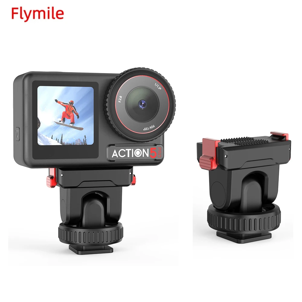 Flymile Camera Mount For DJI OSMO Action 5 Pro/4/3 Magnetic Extension Base Quick Release 1/4 Interface Cold Shoe Base Accessory