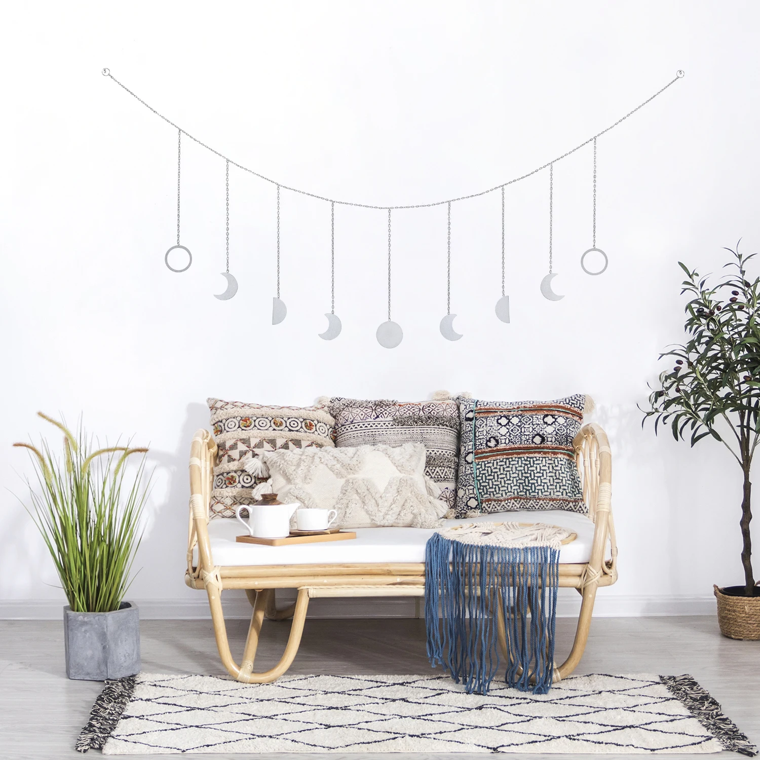 Moon Shining Phase Garland Decoration Chains Boho Gold Wall Hanging Ornaments Support Dropshipping Decoracion Habitacion