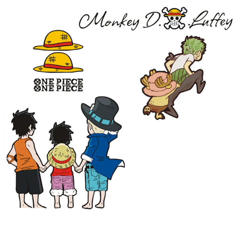 ONE PIECE Reflective Anime Stickers Monkey D. Luffy Car Window Glass Decorative Stickers Helmet Stickers Children\'s Toys Gifts