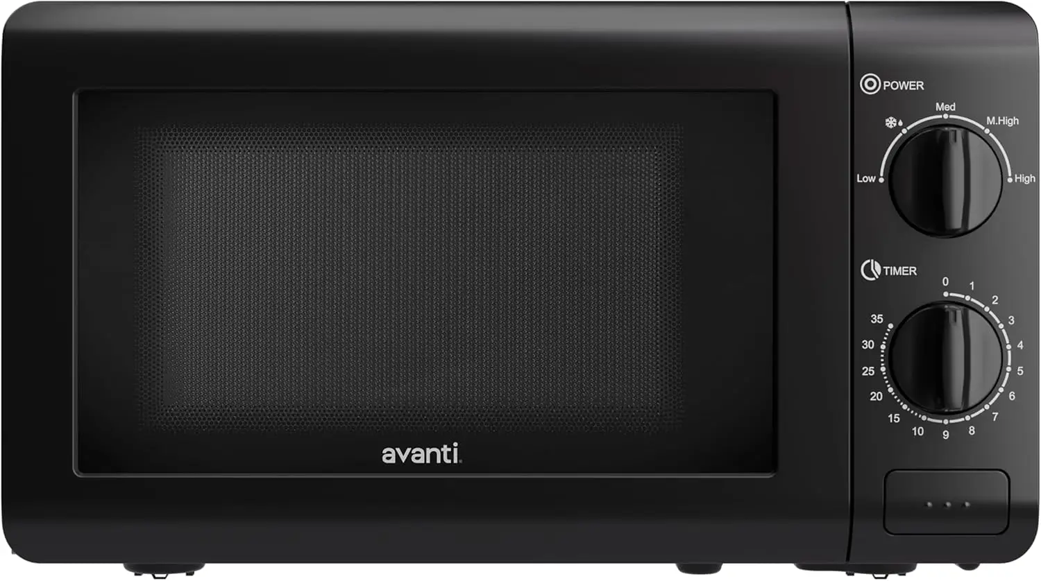 Compact 0.7 Cu.Ft. Mechanical Microwave Oven, 700 Watt with 5 Power Levels, Defrost, Full Temperature Range Control, Removable G