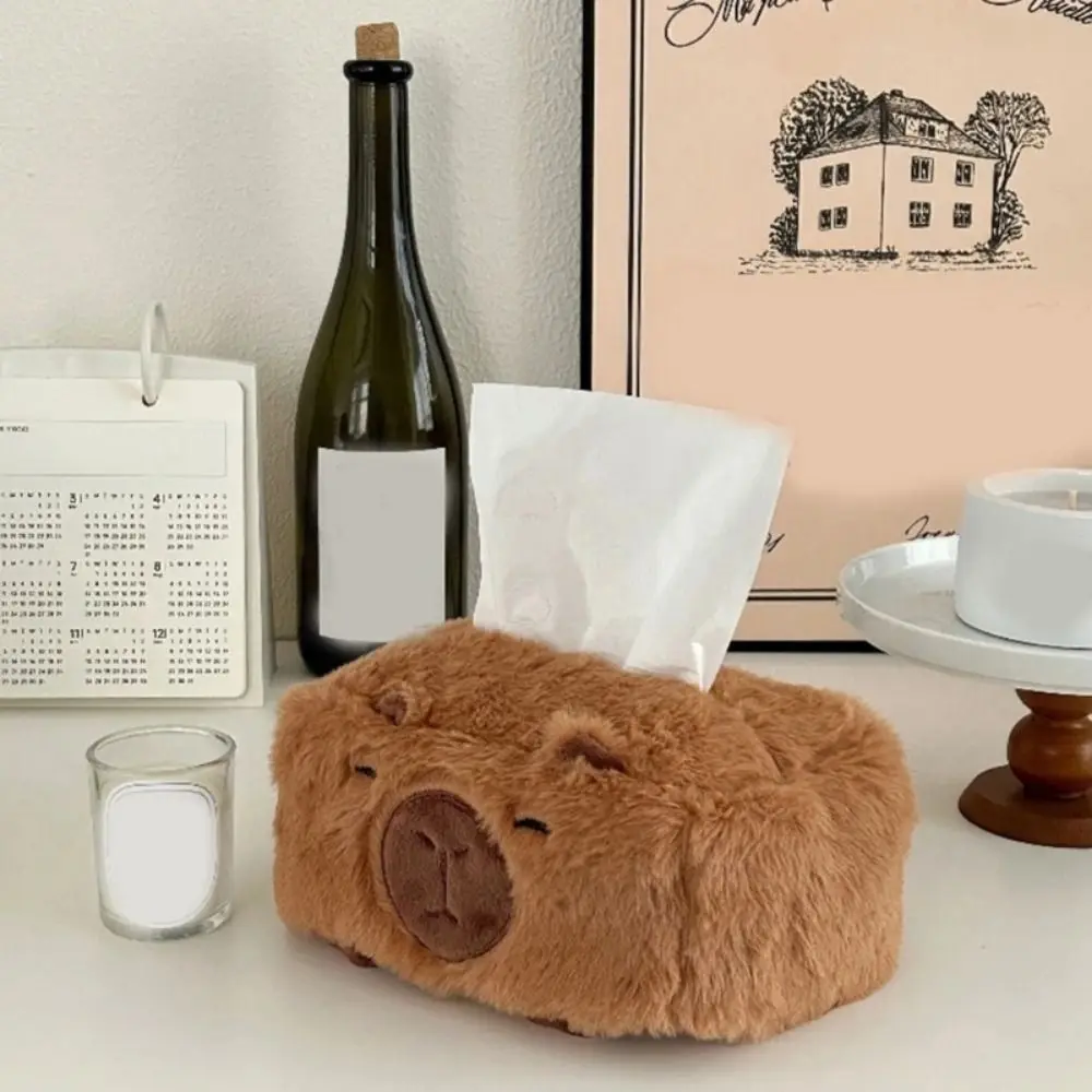 

Portable Capybara Tissue Box Large Capacity Easy Access Designs Backseat Hanging Tissue Bag Reusable Space Saving