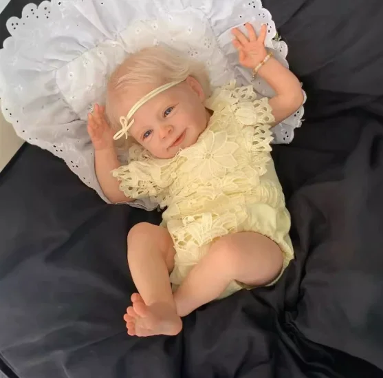 Lebensechte wiedergeborene Babypuppen, weiches Silikon, zum Schlafen, Begleiten, Sebastian, realistisch, für Neugeborene, handgefertigt, Stoffkörper, Weihnachtsspielzeug