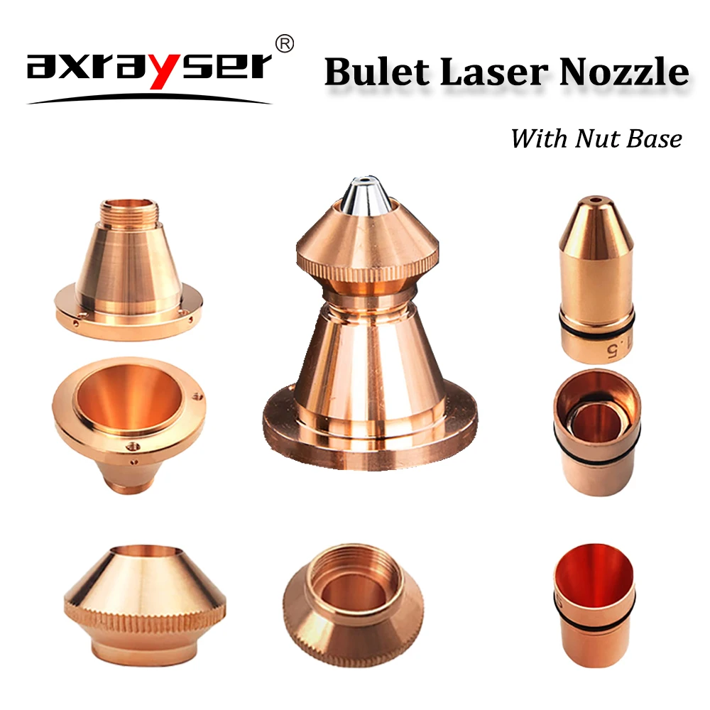 

Axrayser Bulet Laser Nozzle With Nut Base Caliber 0.8 - 4.0 For DNE CINCINNATI Lasermech Fiber Laser Cutting Machine Parts