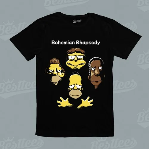 Camiseta unisex Pub Simpson Barney Homer Bohemian Rhapsody Queen Music Lenny Carl