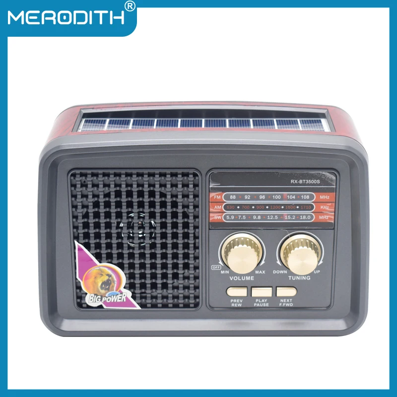 

Radio solar panel FM AM SW shortwave player with LED light USB TF card speaker pocket portable wireless Bluetooth radio