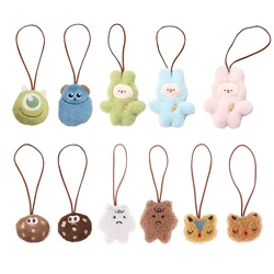 Cartoon Big-eyed Monster Name Sticker Pendant Three-eyed Monster Plush Doll Anti-lost Mark Luggage Tag Charm Keychain Bag Decor