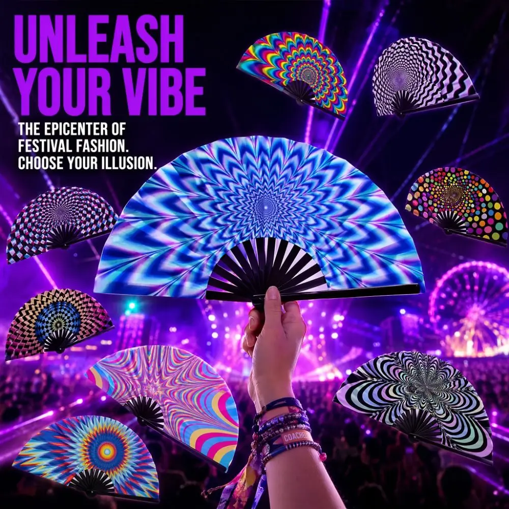 European Style 33 Cm Kung Fu Fan Gradient Colorful Large Folding Hand Fan Personality Foldable Hand
