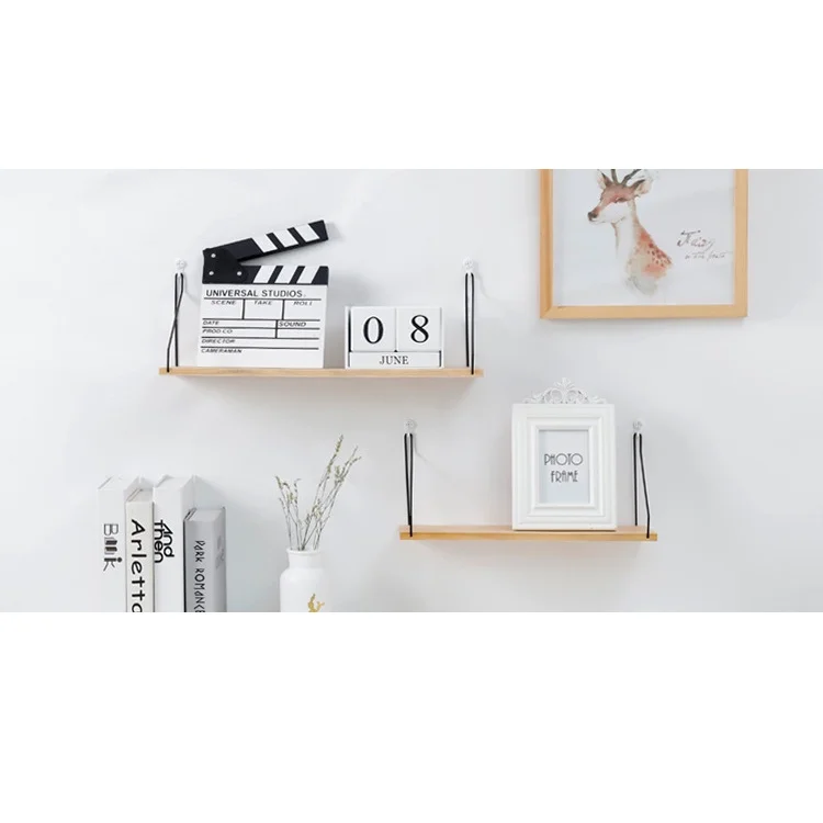 Shopcoins  Nordic wooden wall shelf solid wood partition living room porch wall bedroom wall storage