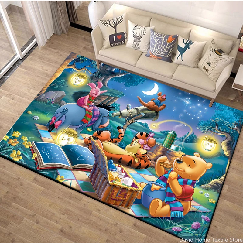 Disney Winnie the Pooh Area Carpet for Children Living room Bedroom Picnic Camp Kitchen Rug Crawling Carpet Decoration