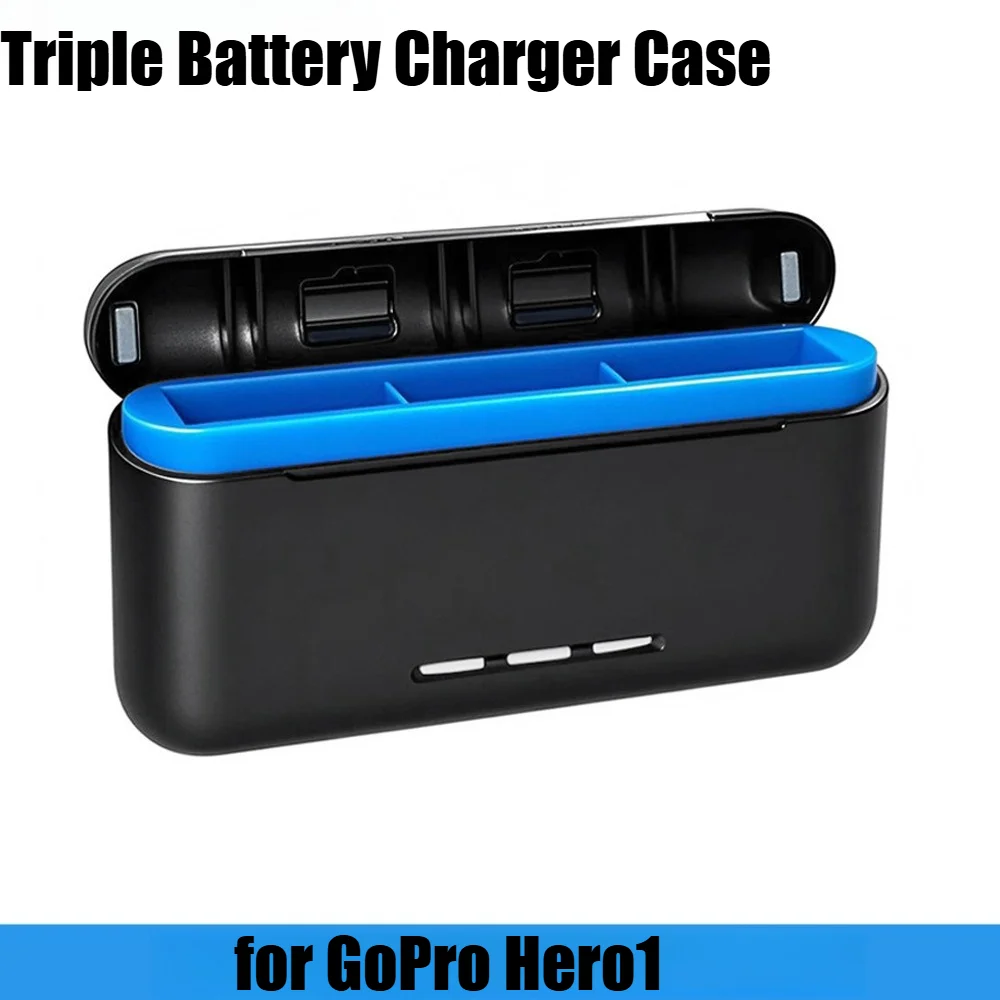Triple Battery Charger Case - 3-Slot Fast Charging Station for GoPro Hero13 with LED Indicators & Storage Function for Vlogging