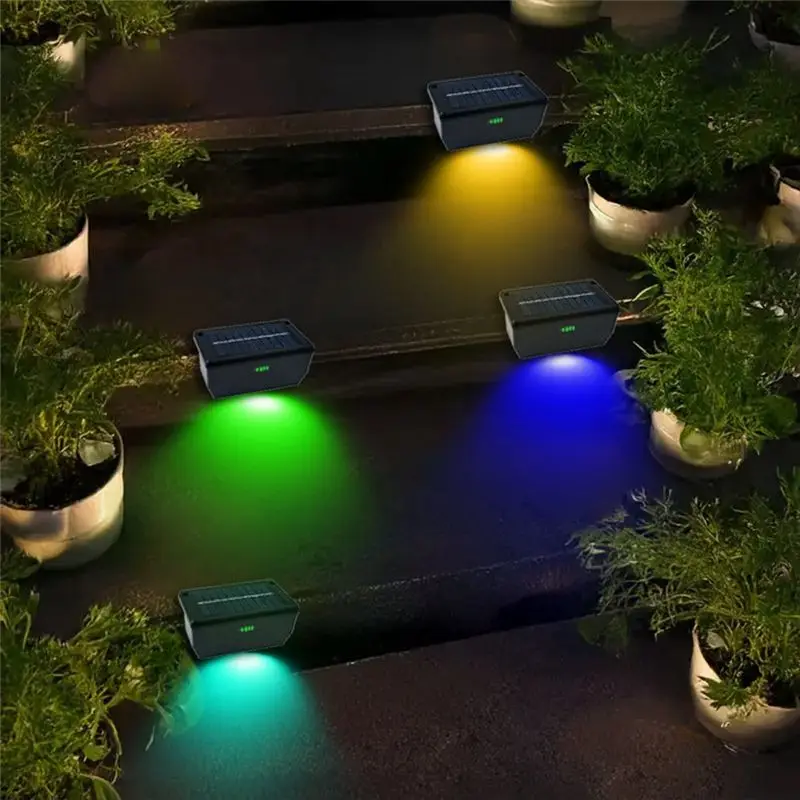 A60zsolar Fence Lights 4-Pack Outdoor Color For Wall Backyard Step Railing Patio Pool For Fencemay