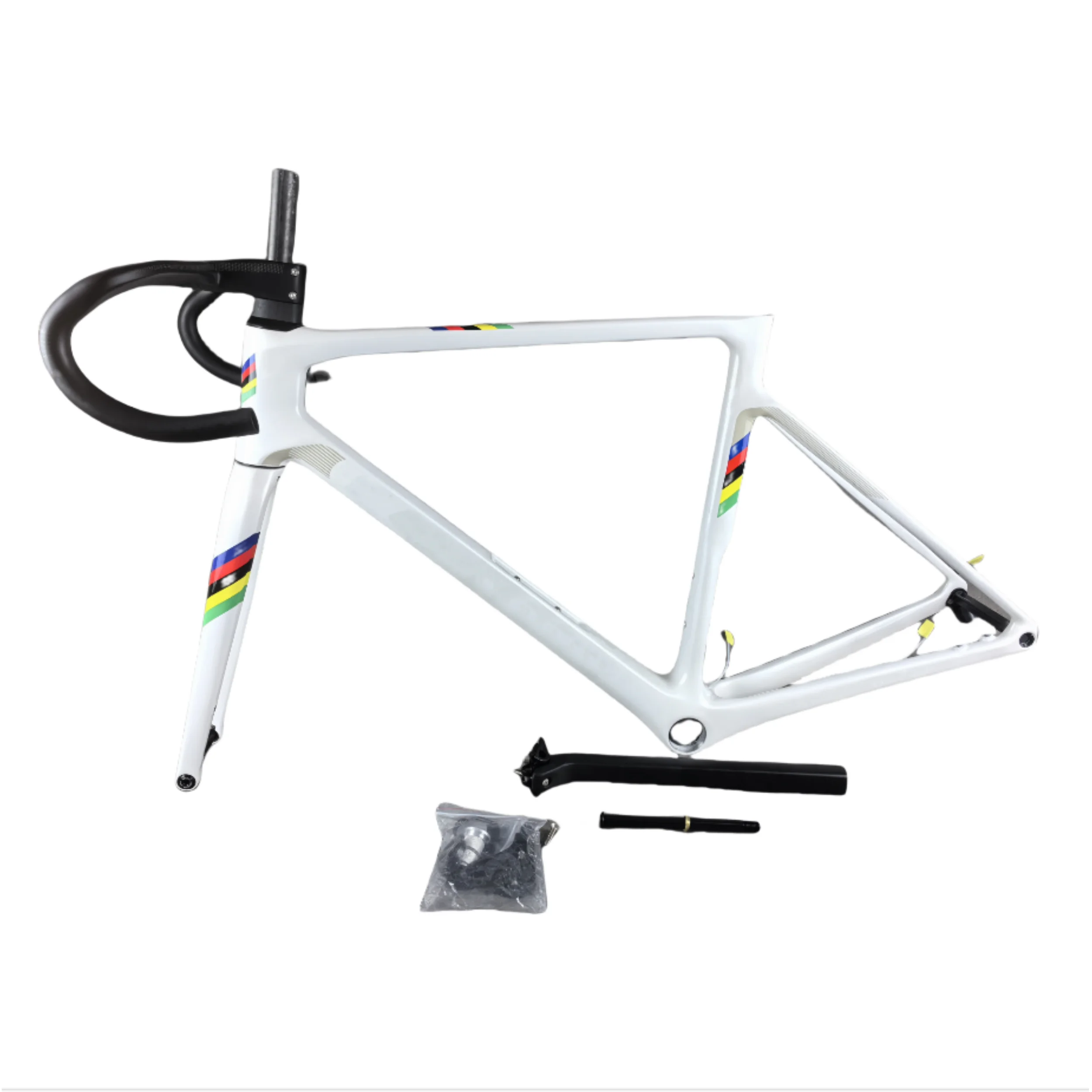 

V4RS Carbon Road Bike Frame Di2/Mechanical Compatible Lightweight Racing Bicycle Frameset Full Internal Routing EU DPD White