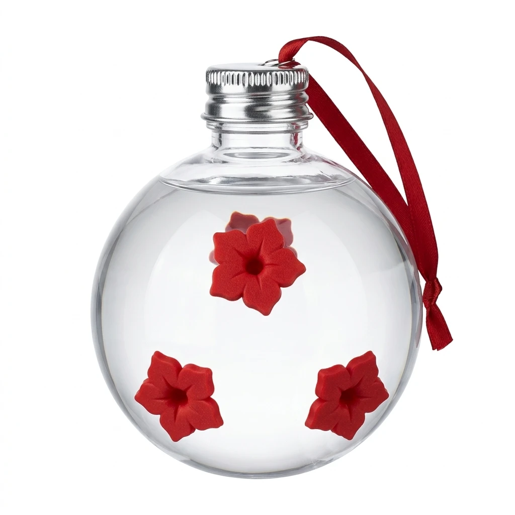 Hummingbird Feeder With Flower Design Jar For Outdoor Garden Decoration