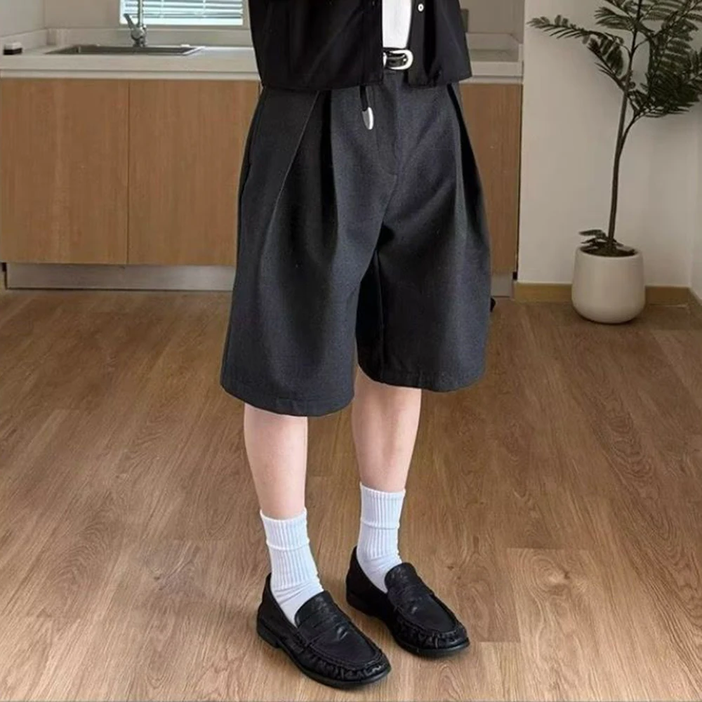 

Мужские шорты с разрезом и силуэтом, повседневные шорты, летняя уличная одежда, модные молодежные универсальные шорты для кампуса, мужская одежда 2025