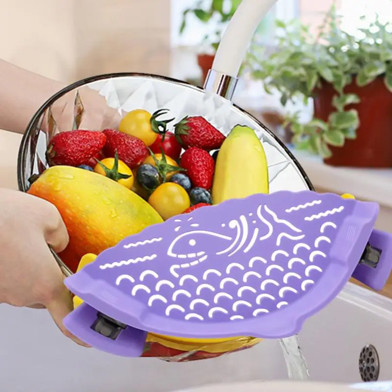 Clip On Strainer For Pots Colander Kitchen Strainer Clip On Pot And Pan Food Grade Rice Fruit Colander Strainer Kitchen Gadgets