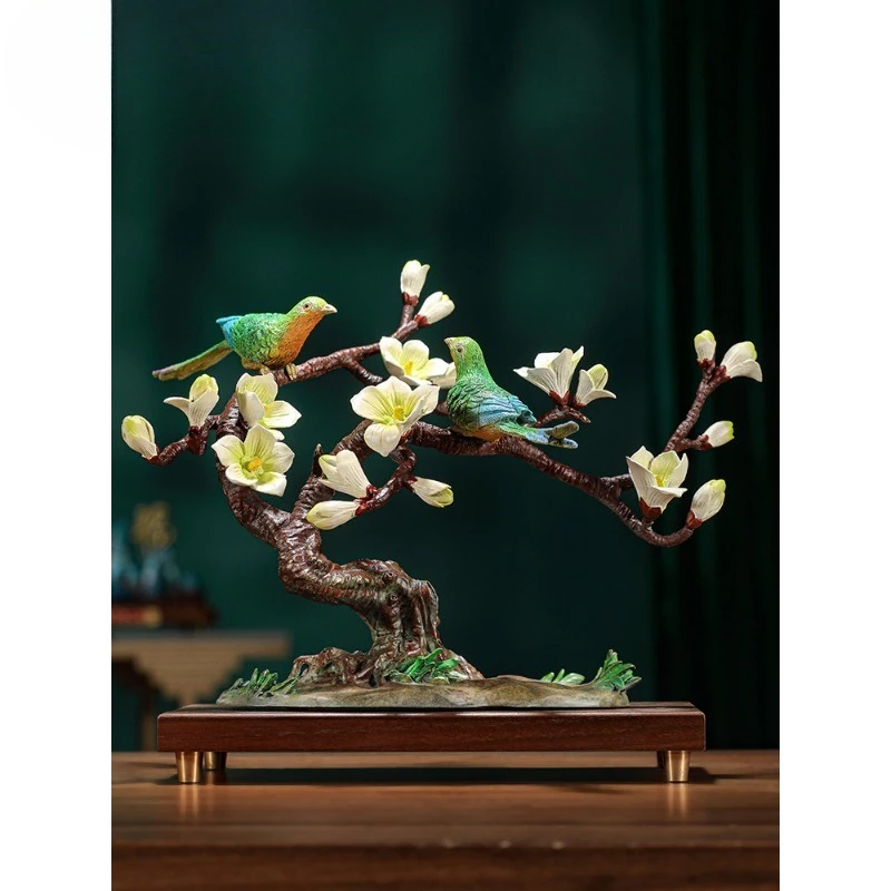 

Brass ornaments Home living room Chinese flower and bird decorations