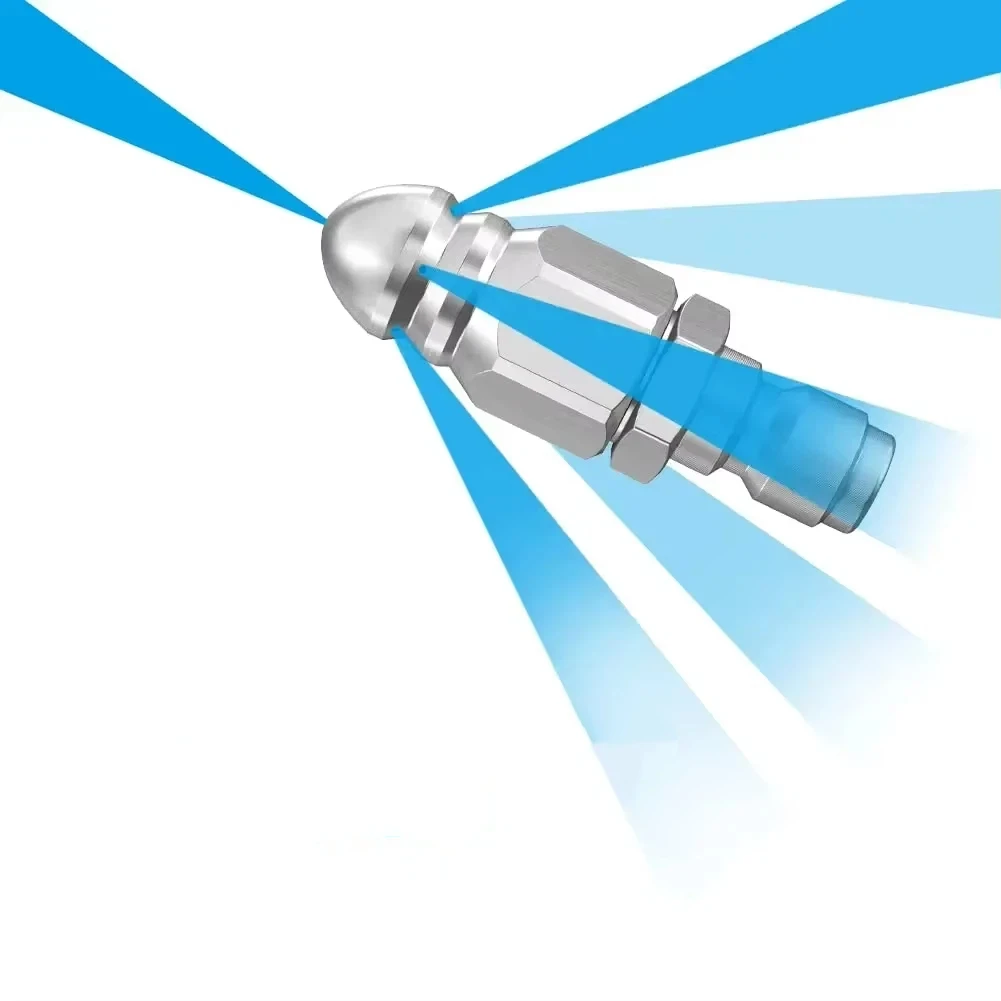 Waterstraal Hogedruksproeier Nozzle Schoon Riool 1/4 "Rvs Hogedrukreiniger Quick Plug Afvoerslang Nozzle Tool Water