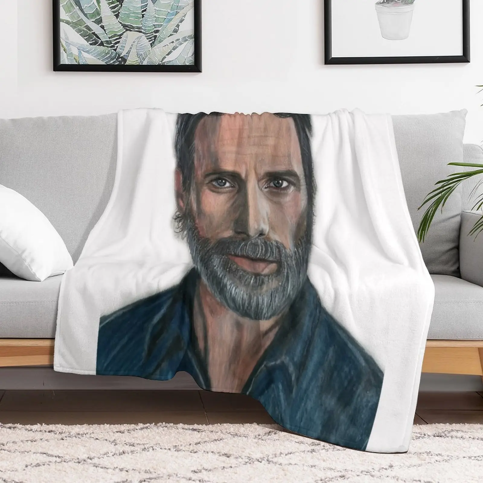 rick grimes Throw Blanket Beach Furrys Quilt Softest Blankets