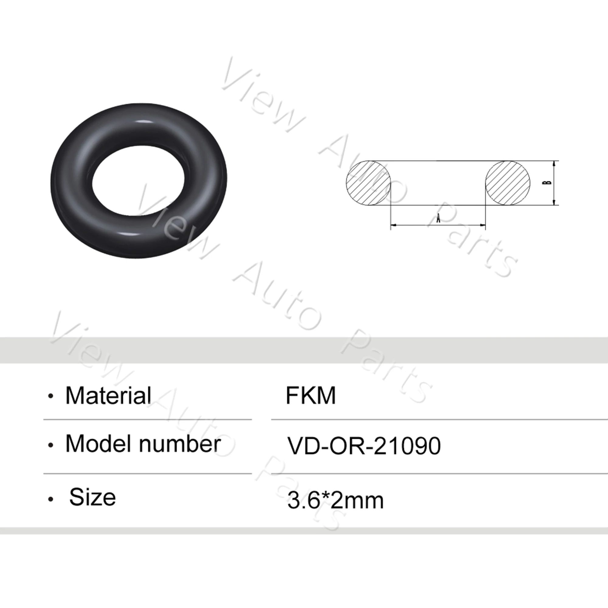 

500pcs Fuel Injector Rubber Oring Seals Top Quality Fuel Injector Repair Kits 3.6*2mm VD-OR-21090