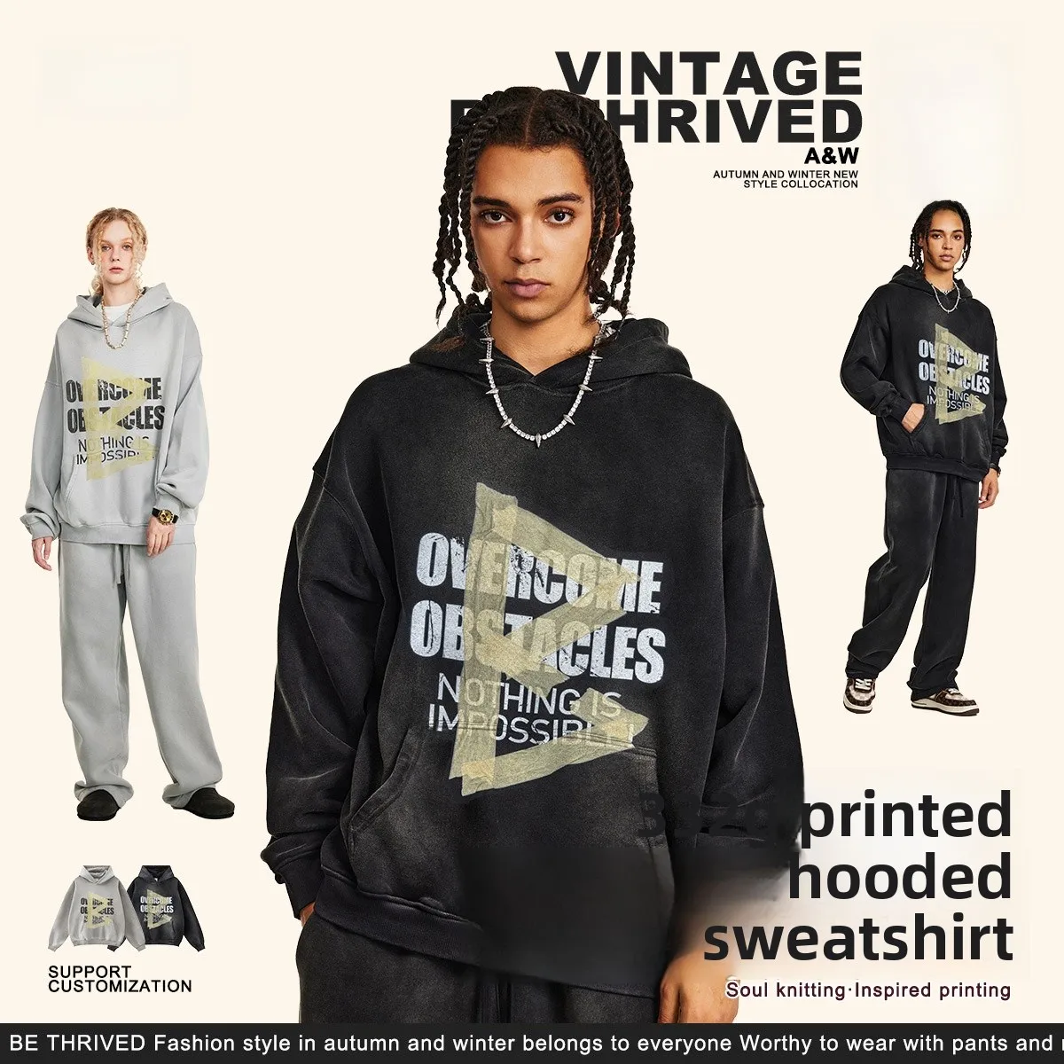 

Мужская толстовка свободного кроя с капюшоном, осенне-зимняя, высокого качества, повседневная, от китайского производителя, с хлопковой флисовой подкладкой