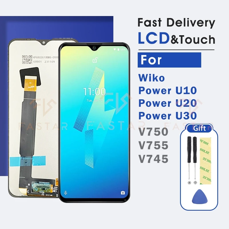 

6.82"Tested For Wiko Power U10 U20 U30 LCD v750 V755 V745 Display Touch Screen Digitizer Assembly Replacement Screen