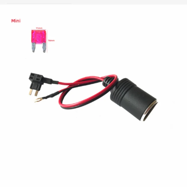 12V 24V Car Fuse Box Non-Destructive Installation Cigarette Lighter Charger Cable Female Socket Plug Connector 18AWG 10A