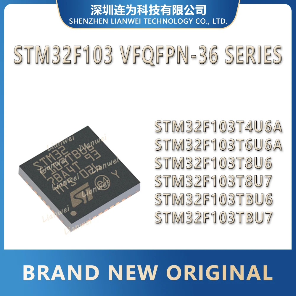 

STM32F103T4U6A STM32F103T6U6A STM32F103T8U6 STM32F103T8U7 STM32F103TBU6 STM32F103TBU7 STM32F103 IC MCU Chip VFQFPN-36