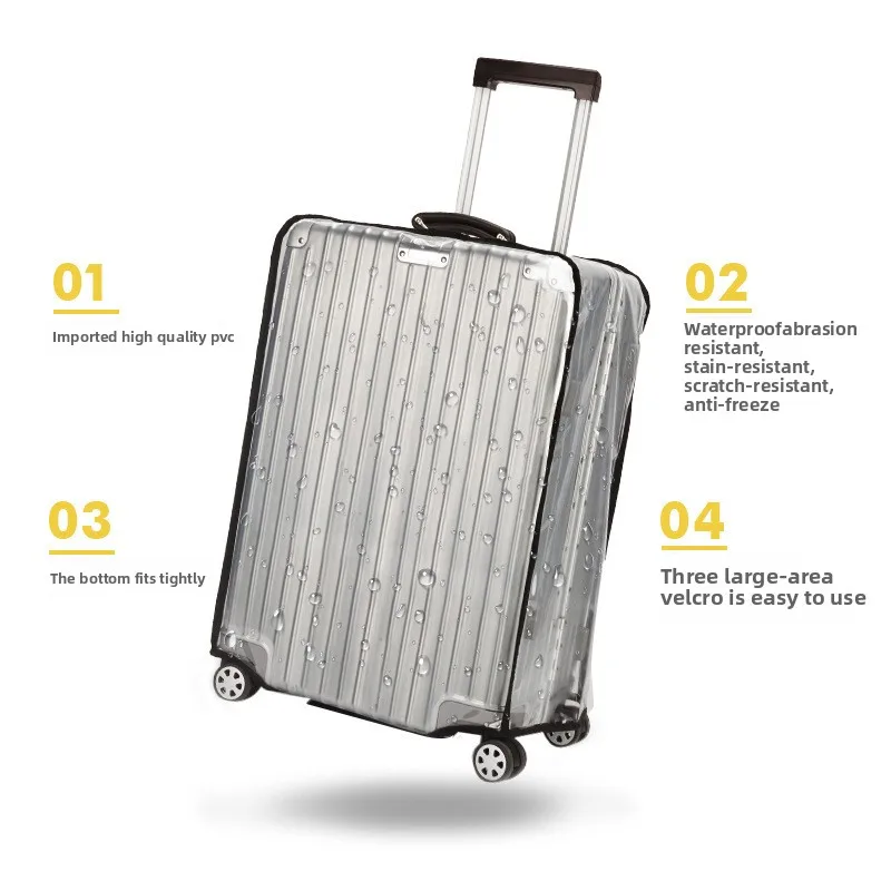 Verschleißfester PVC-Trolley, wasserdicht, transparent, schützende Leder-Staubschutzhülle für Koffer, universelle Gepäckabdeckungen – Detail 3