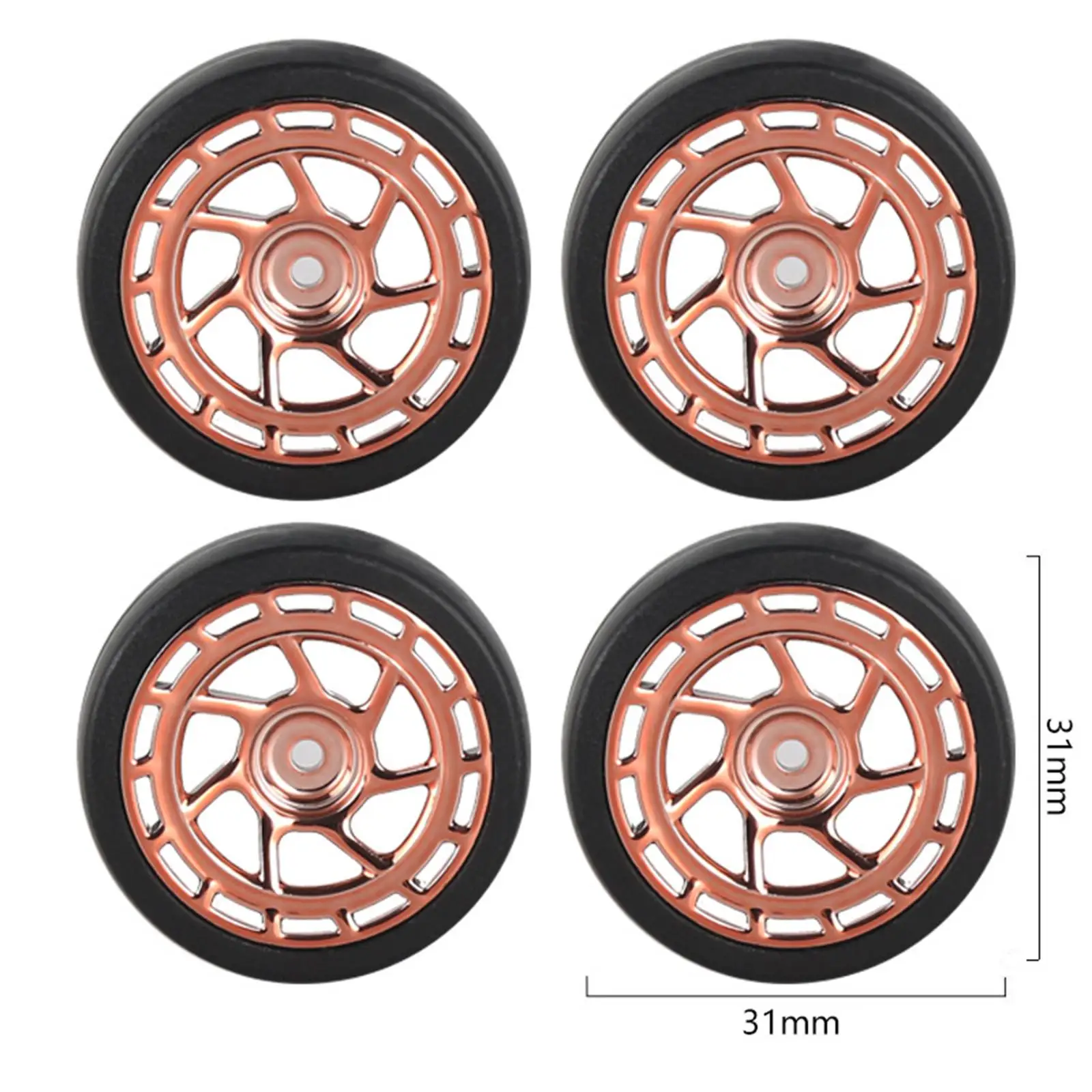 4 Pieces RC Car Drift Tires 31mm Diameter Wheel Rim and Tires Set for 1:18 Scale RC Touring Drift Truck Spare Parts Accessories