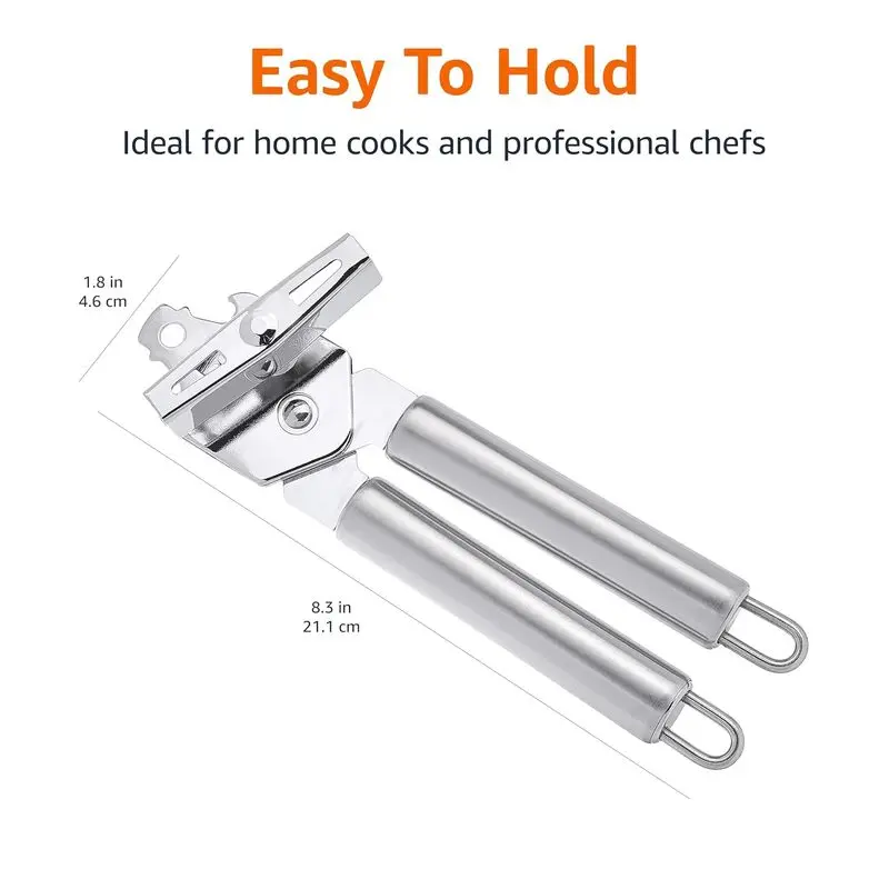 Basic can opener, stainless steel manual can opener, stable manual can opener operation, suitable for daily canned food.