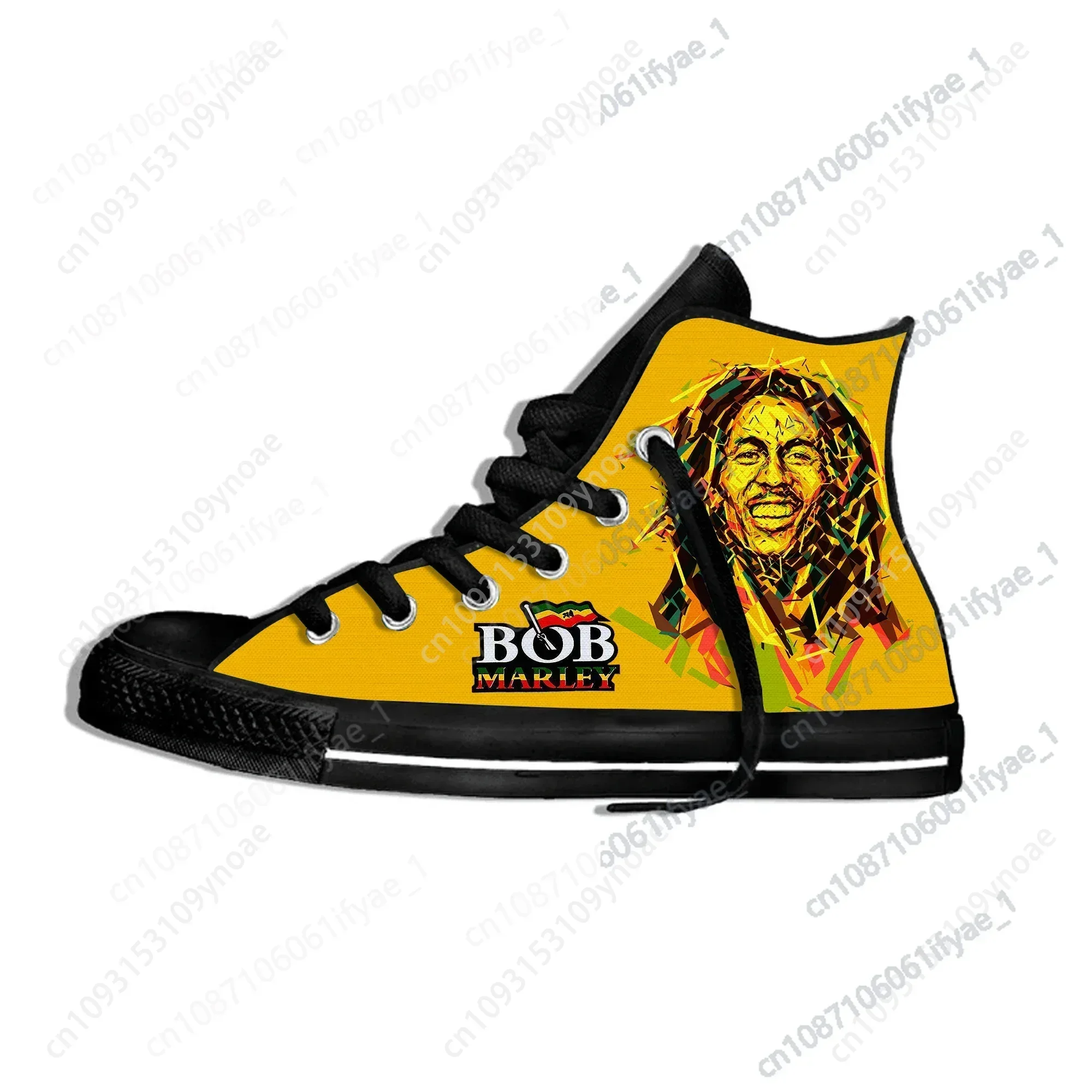 Hot Custom Legend Bob Marley Reggae Music Novelty Design Lightweight High Top Canvas Shoes Men Women Casual Breathable Sneakers