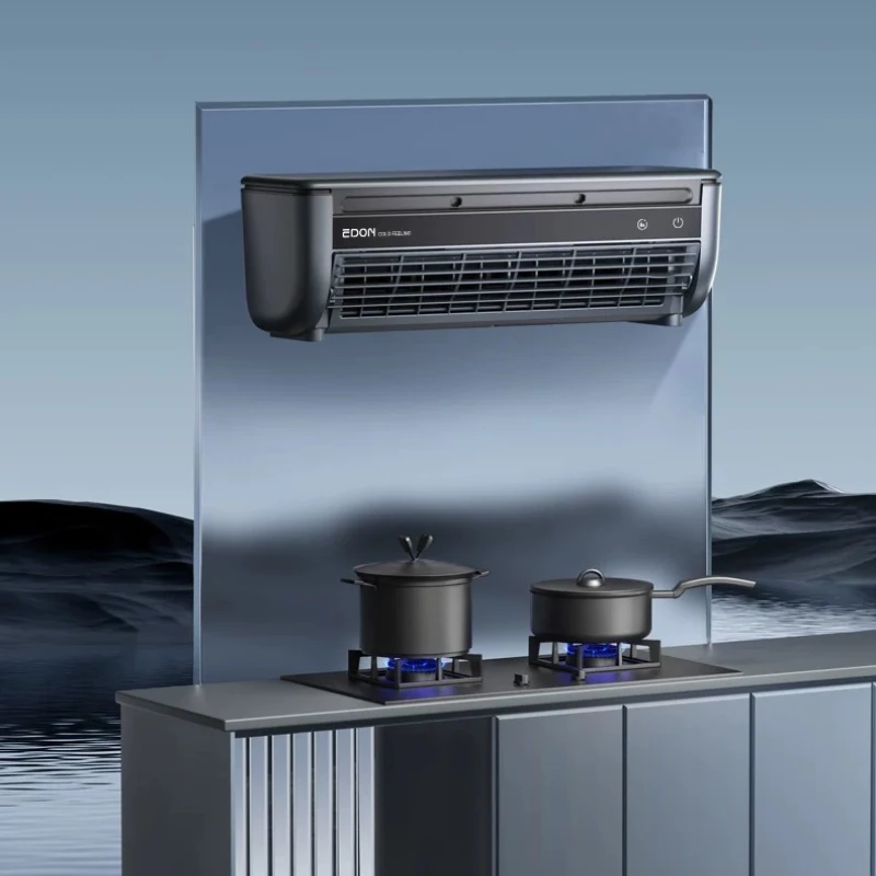 

Kitchen Wall Mounted Cooler Mini AC with Remote Control Energy Saving Oil Resistant No Installation Needed Air Conditioning Fan