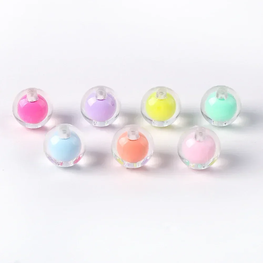 8 10 12 14mm Round Colorful Transparent Balls Acrylic Beads For Jewelry Making DIY Bracelet Necklaces Supplies Loose Beads