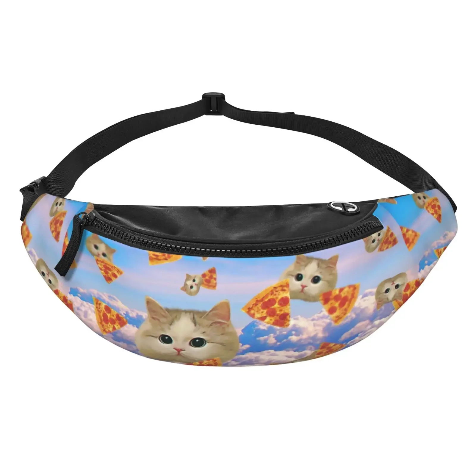 Cheese Pizza Cat Fanny Pack Backpack Men Backpack Women Bags Polyester Waist Bag Casual Unisex Outdoor Anti Wrinkle Waterproof