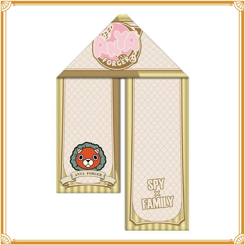 Pop anime Spy Family peripheral scarf for warmth, winter double-sided short plush scarf gift