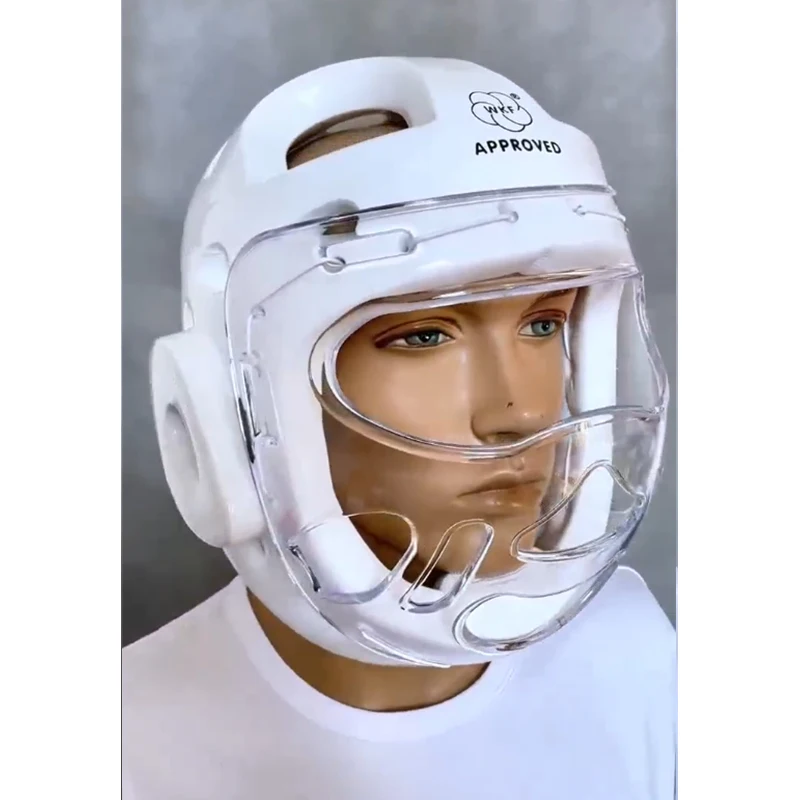 WKF الكاراتيه خوذة المنافسة التدريب ساندا فنون الدفاع عن النفس واقية القبعات ودرع الوجه للأطفال الكبار للجنسين واقية #3