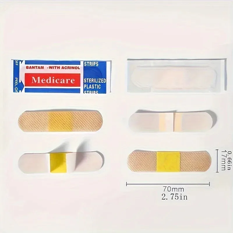 100 قطعة من الجص اللاصق للجروح، شريط غير منسوج للقطع والتآكل الصغيرة - مسامي، مثالي للإسعافات الأولية في المنزل والخارج #3