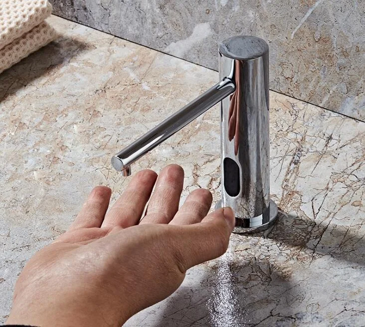 Induction Hand Free Faucet Style Soap Dispenser Liquid Foam Brass Automatic Soap Dispenser