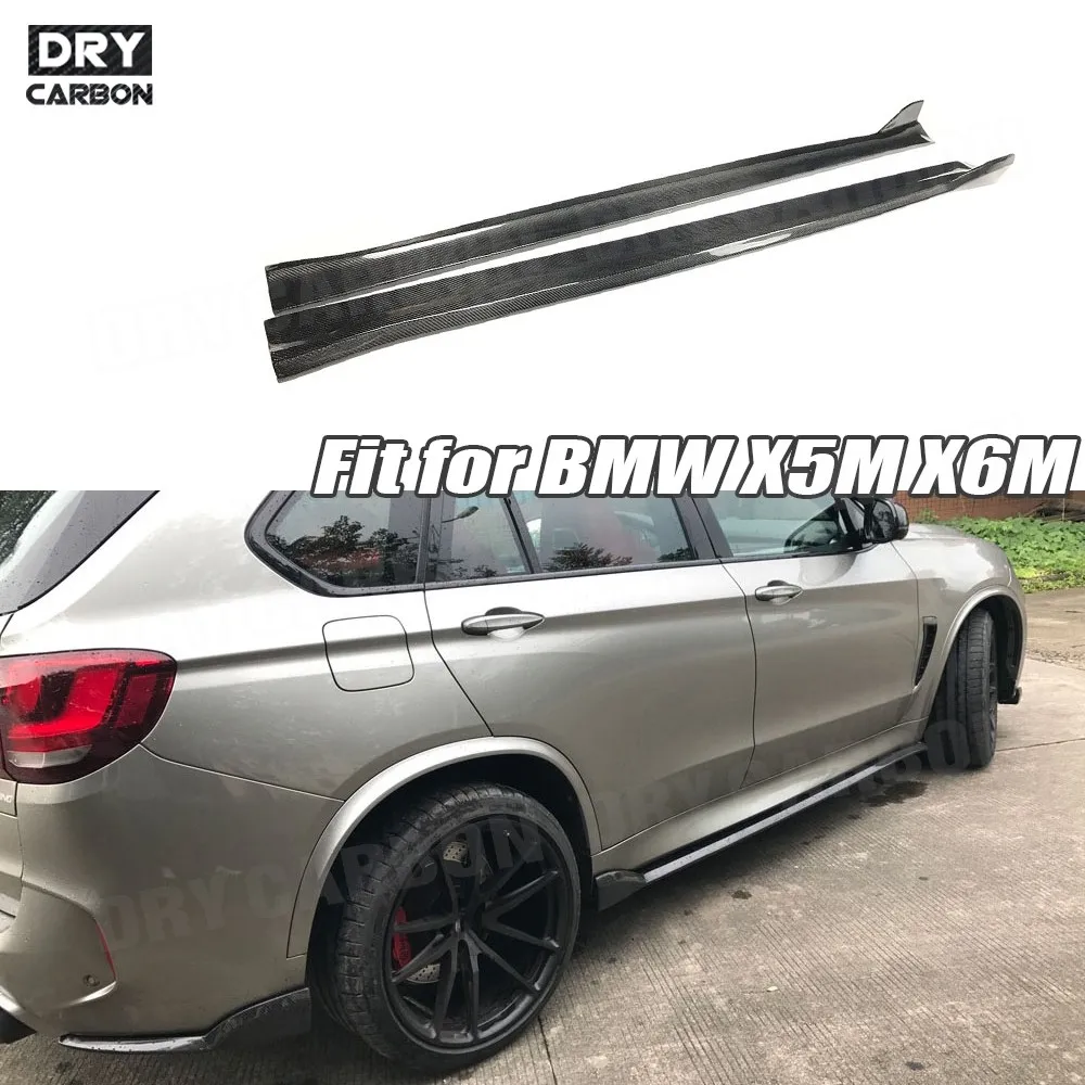For BMW X5M F85 X6M F86 2015 -2018 Carbon Fiber Side Skirts ApronsSide Bumper Lip Spoiler FRP Car Styling Car Tuning