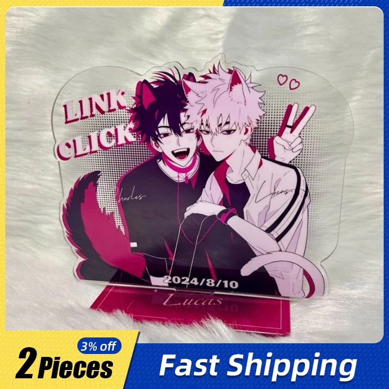 

10cm/3.93in LINKCLICK Acrylic Standing Plates Creativity Anime Peripherals Cartoon Accessories Table Ornaments Gift Novelty Toys