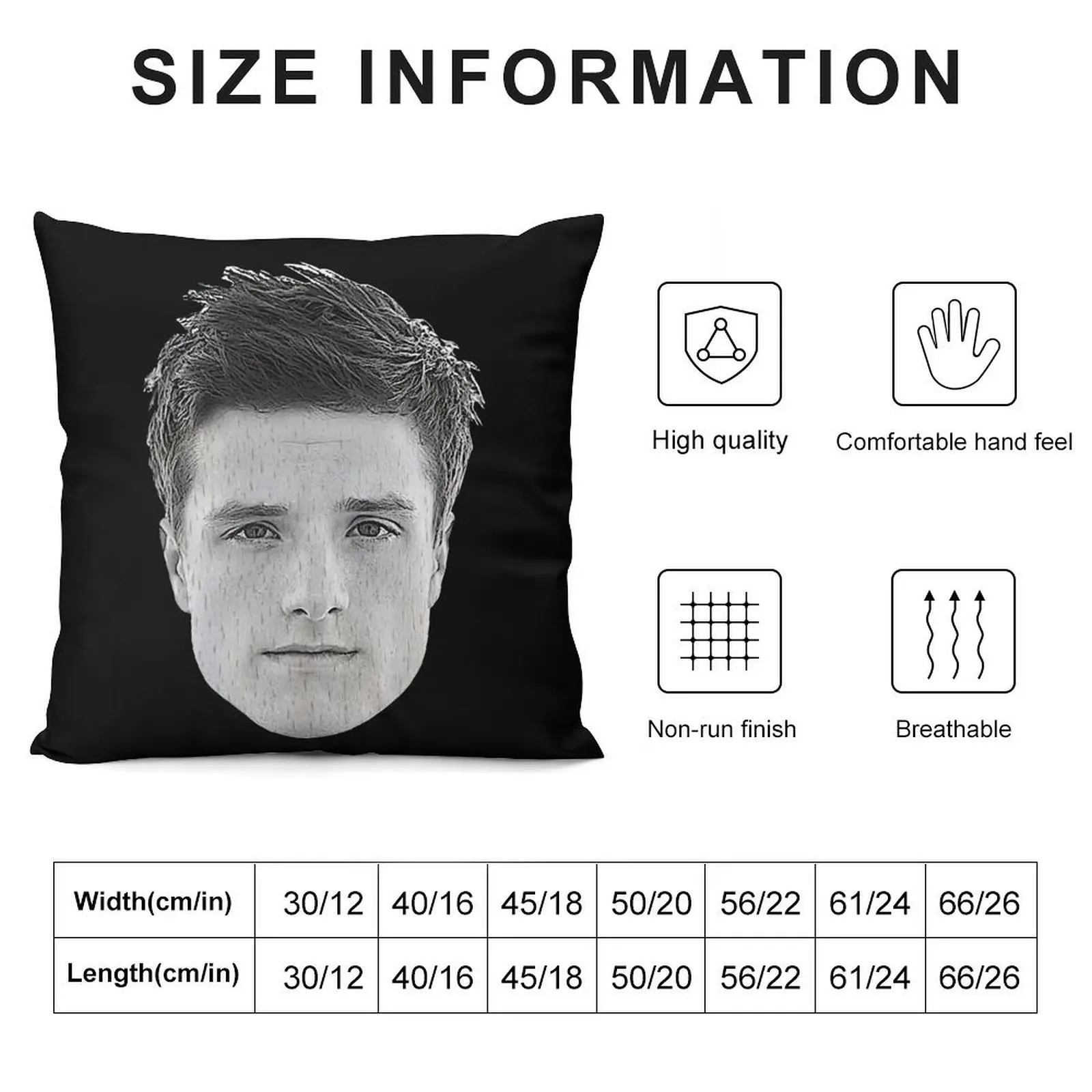 Josh Hutcherson's Face Engraved on a Wooden Spoon Throw Pillow Luxury Cushion Cover Plaid Sofa pillow